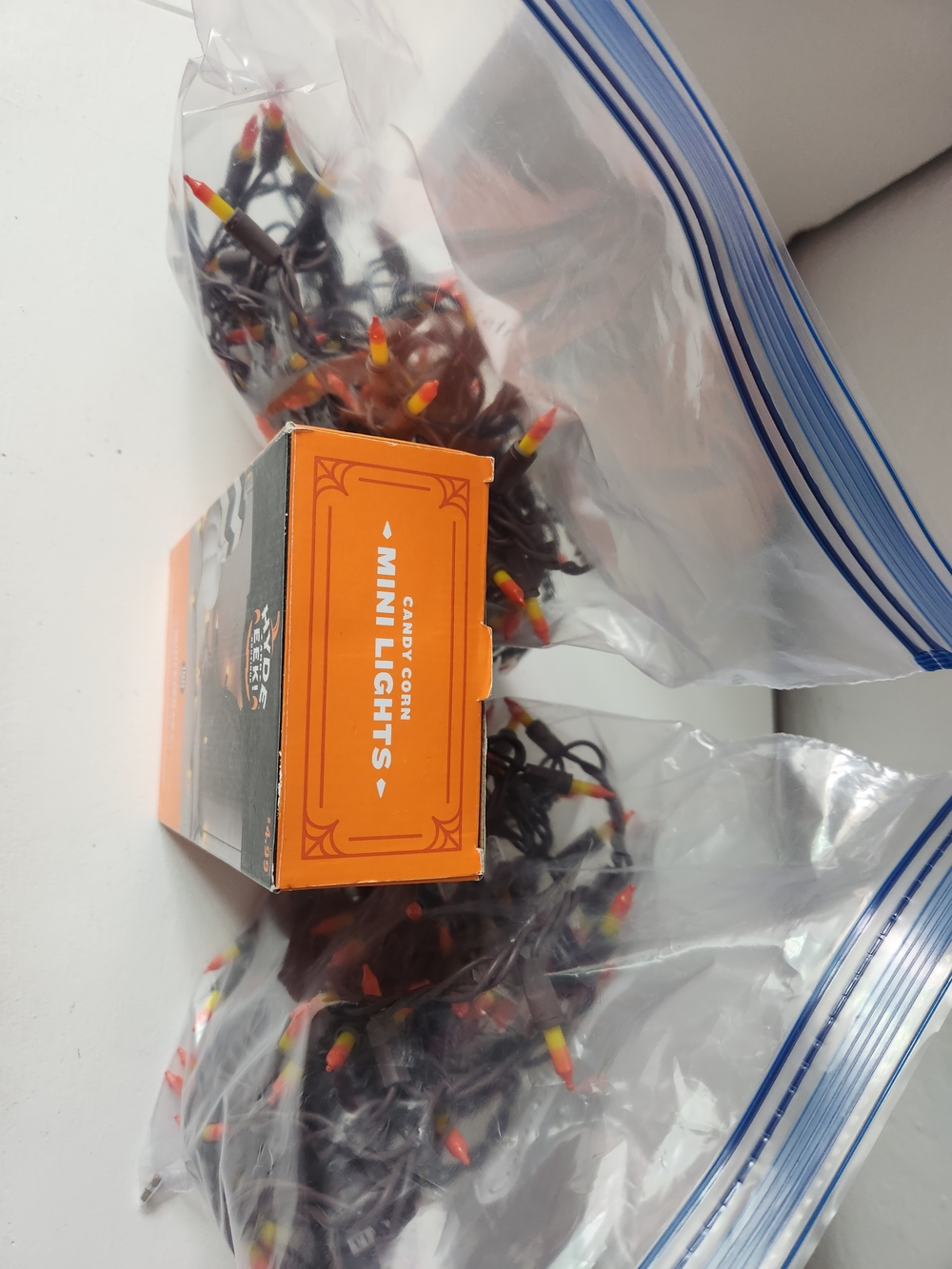 Hyde & EEk! Candy Corn Mini Halloween String Lights Brown  100 Count  Set Of 3 - Picture 3 of 9